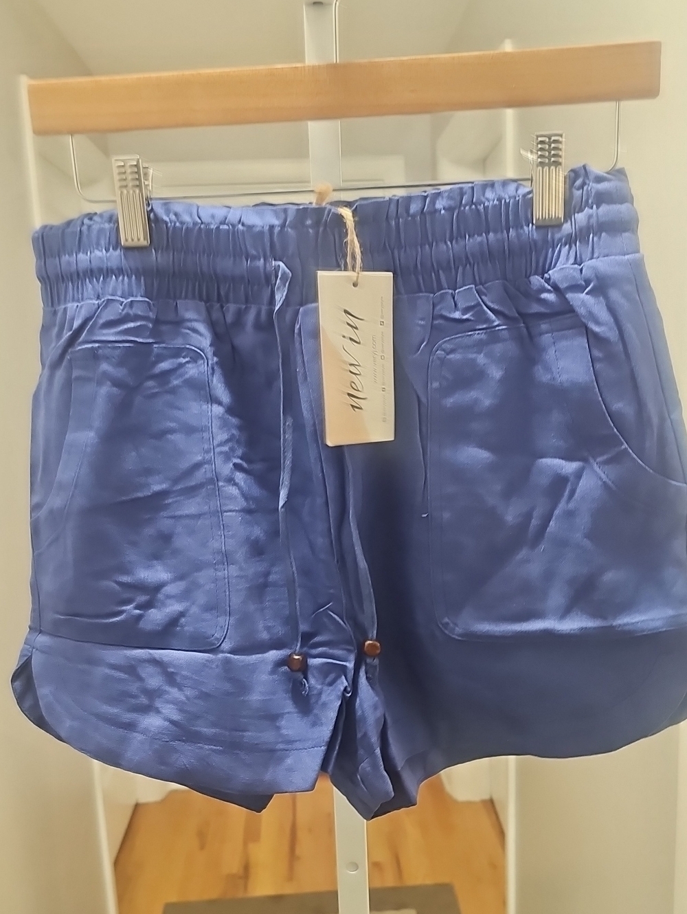 Very J Blue Elastic-Waist Athletic Shorts